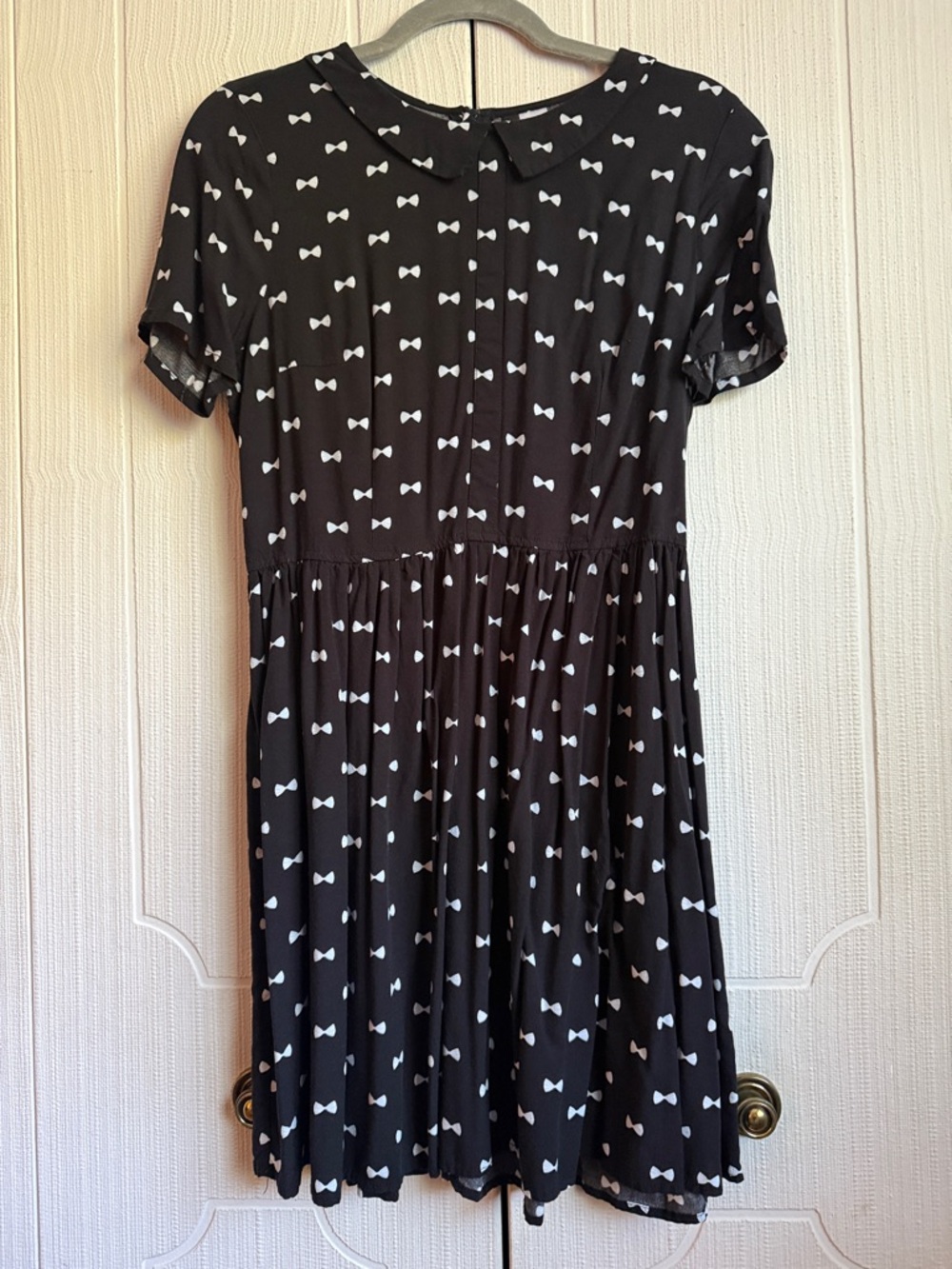 H&M Black Dress with White Bow Print